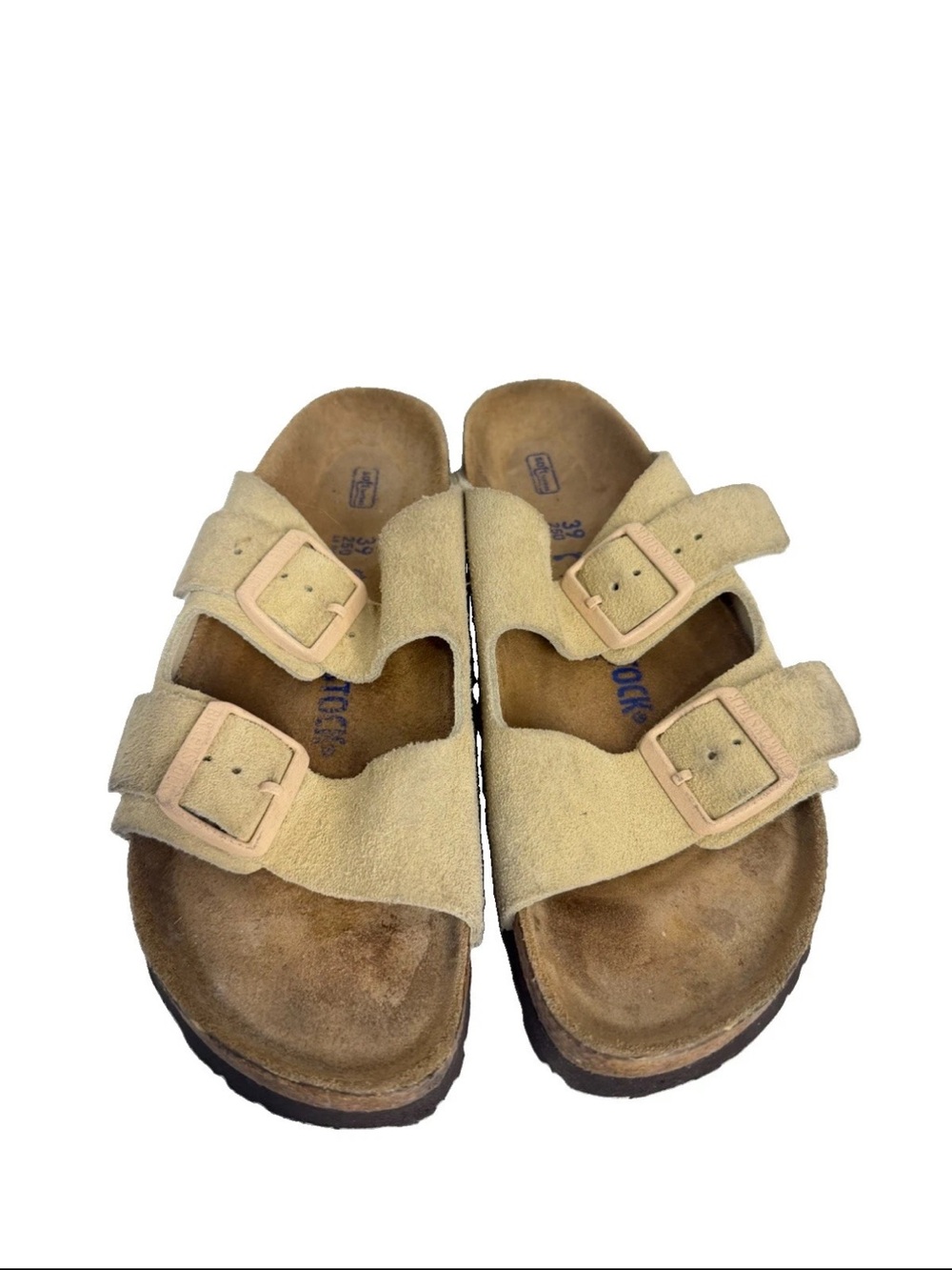 Birkenstock Arizona Sandals Taupe/Light Brown Suede Leather Size 38 (W7, M5)